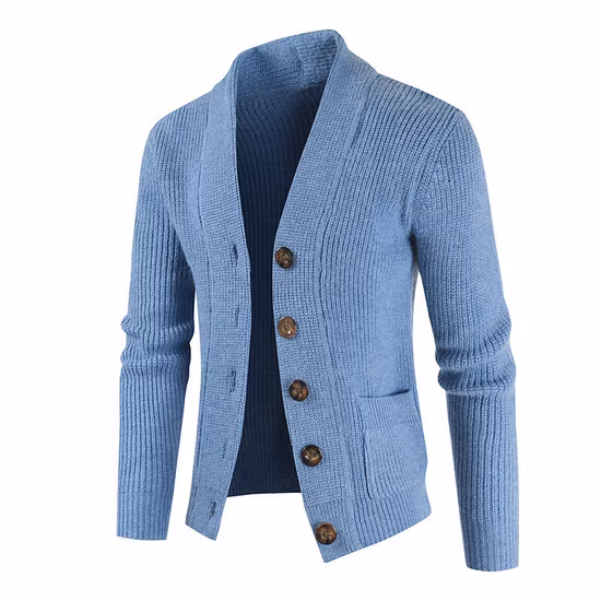 Autumn Plus Size Knitted Solid Color Mens Jackets Sweater Cardigan