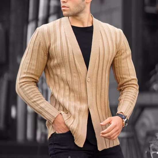Mens Winter Plus Size Solid Color Sweater Coat Cardigan