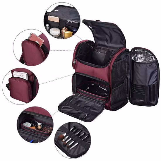 Custom Multiple Layers Cosmetic Hairdresse Salon Barber Tools Backpack Bag