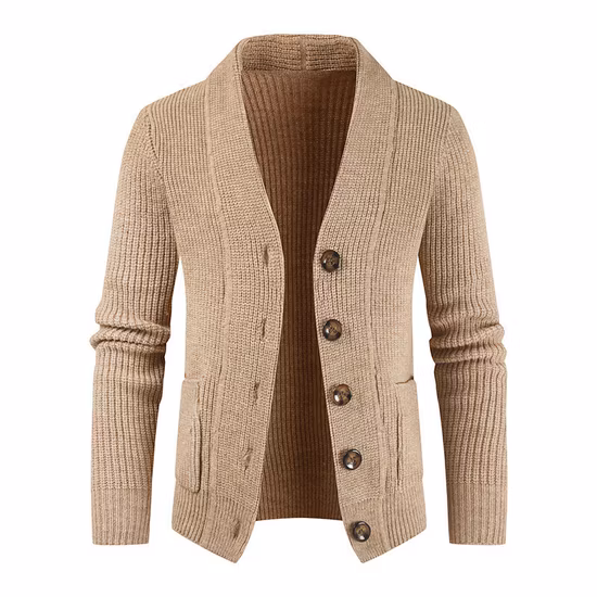 Autumn Plus Size Knitted Solid Color Mens Jackets Sweater Cardigan