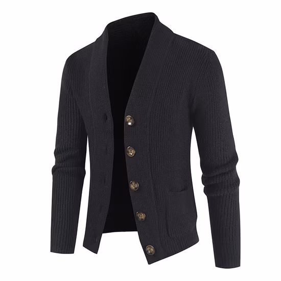 Autumn Plus Size Knitted Solid Color Mens Jackets Sweater Cardigan