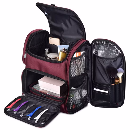 Custom Multiple Layers Cosmetic Hairdresse Salon Barber Tools Backpack Bag