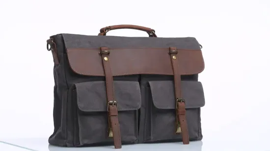 Borsa messenger in tela impermeabile Borsa ventiquattrore da uomo in pelle vegana per laptop con tracolla regolabile (RS