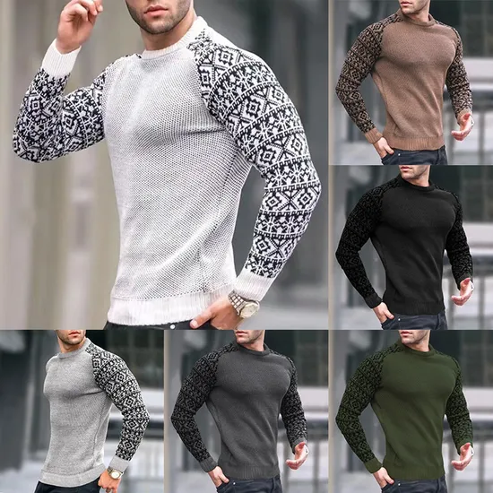 Vendita all'ingrosso comodo maglione caldo da uomo colorato casual sciolto con maglione dolcevita da uomo invernale all'aperto